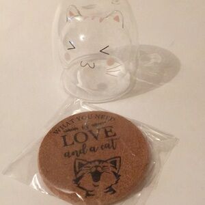 Double Wall Insulated Glass Cup & Coaster NIB